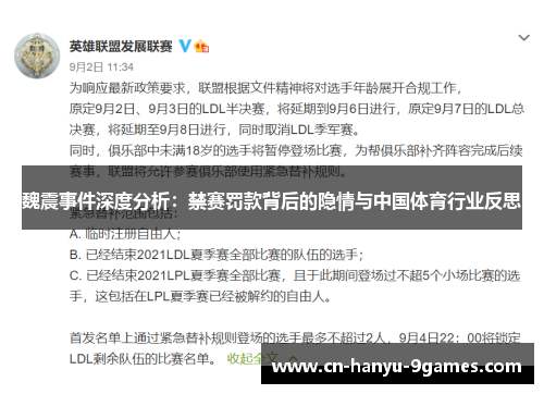 魏震事件深度分析：禁赛罚款背后的隐情与中国体育行业反思